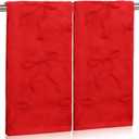 Whaline 2Pcs Christmas Hand Towel 3D Jacquard Cotton Towel Absorbent Red Bow Dish Towels for Xmas Kitchen Bathroom, 13.8 x 29.5 Inch