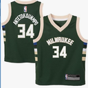 Giannis Antetokounmpo Milwaukee Bucks NBA Toddler Boys 24 Green Icon Edition Player Jersey (Size 3T)