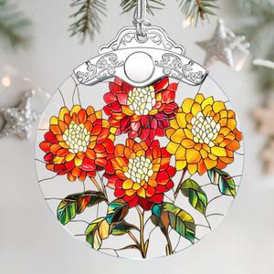 Christmas Ornaments: Stained Glass Ornament, Birth Flower Ornament, Christmas Tree Ornaments & Xmas Tree Decorations Exquisite Holiday Decor, Birth Flower Gifts Perfect Holiday & Xmas Gifts - Oct