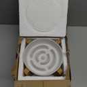 Elevated Slow Feeder Dog Bowl - Ceramic Maze Food Dish with Bamboo Stand - Raised Feeding Bowl for Fast Eaters - Ideal for Small and Medium Dogs - White - 6.7 inch (1.25 CUP)