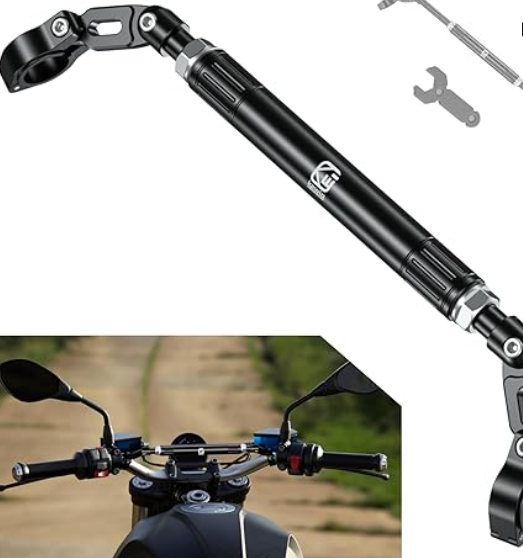 Aluminum Alloy Cross Bar for Motorcycle, Length Adjustable Design Handlebar Extender Extension, Motorcycle Balance Bar Reinforce Lever Compatible with Handlebar 22mm in Diameter 