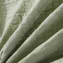 WINLIFE 100% Cotton Quilted Pillow Sham Floral Printed Pillow Cover Sage Green, Standard Size, 20 x 26 Inch