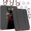 SUNAPEX 12V 20 Watt Solar Trickle Charger Maintainer - Waterproof Solar Powered Battery Charger - Solar Panel Kit Built-in Smart Charge Controller for Car Rv Trailer Truck Boat Automotive Marine (Black)