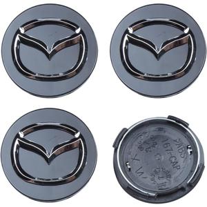 4PCS Wheel Center Caps for Mazda CX-5 CX-7 CX-8 M6 MX5 RX7 RX8 A8 CX9 X MX, 56mm/2.2" Car Wheel Hub Caps ABS Rim Center Hub Cover (Black)