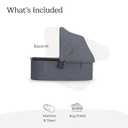 UPPAbaby Bassinet V3 - Compatible with Vista, Cruz, Ridge Strollers - Overnight Sleep Solution - Mattress, Sheet and Bug Shield Included - Julian (Dusty Blue Mélange)