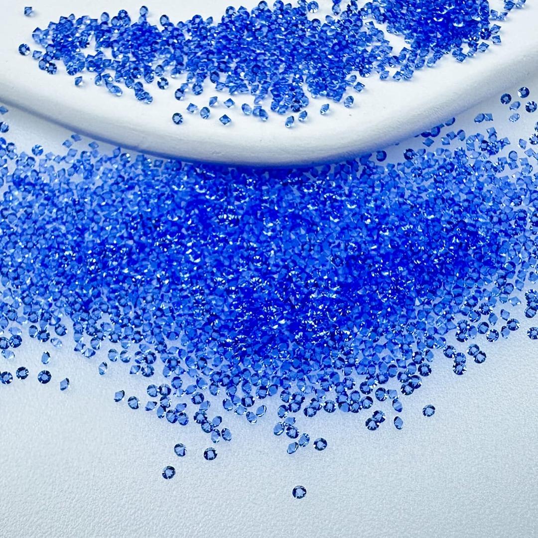 8000 Light Blue Pixie Crystals for Nails-Micro 1.2mm Nail Rhinestones Sugar Nail Crystals-Tiny Glass Diamonds Beads for Nails-Mini Crushed Gems Stones Charms for Acrylic Nails