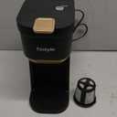 Single Serve One Cup Coffee Maker, for K Cups and Grounds, Mini Coffee Maker with Portable Handle, 6 to 12 Oz Brew Size, for Travel, Camping, Office, RV and Dorm, 120V, Black and Gold
