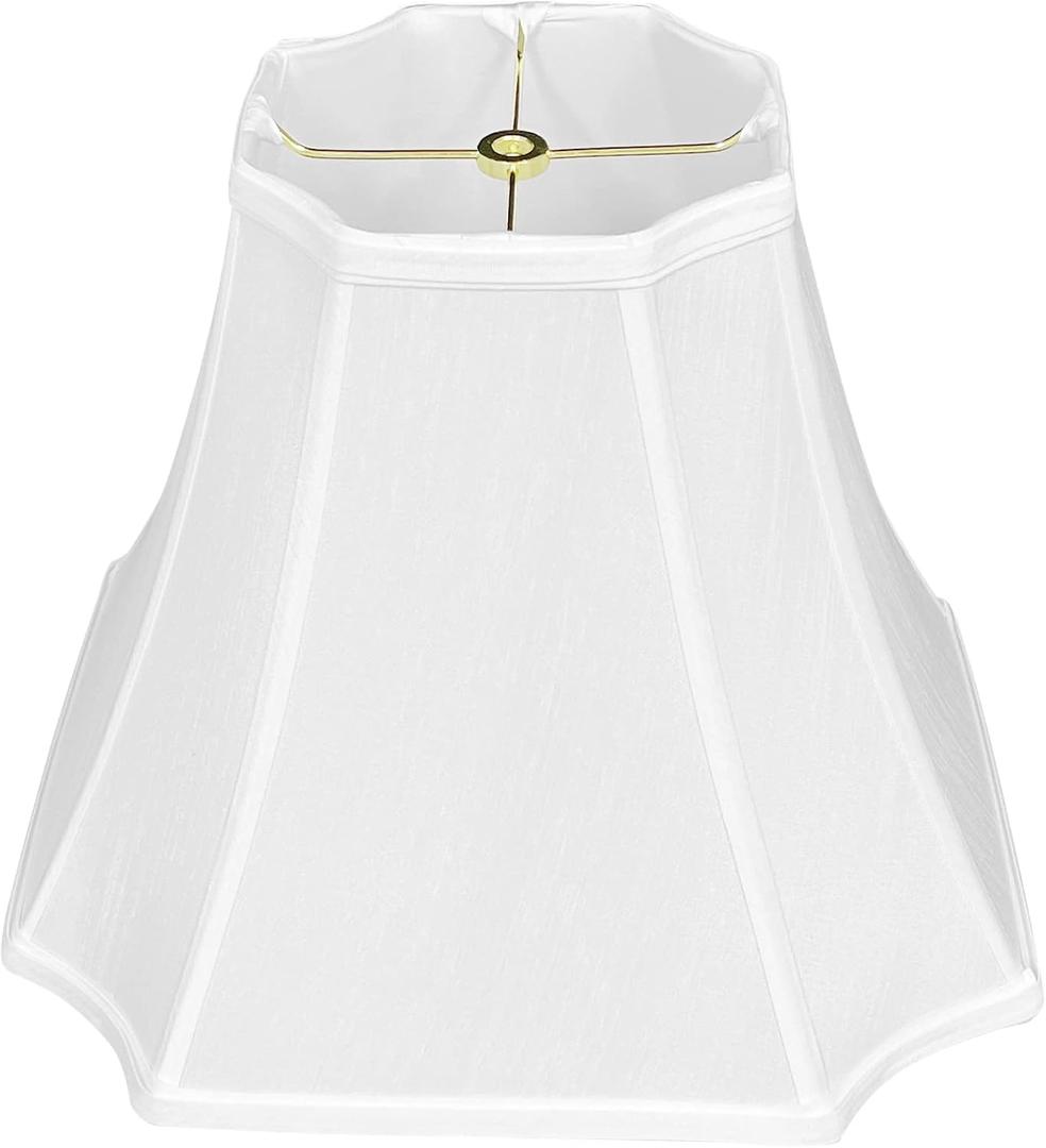 Tootoo Star Fabric Lampshade White Octagonal Royal Bell Shade for Floor Lamp and Table Lamp (6.3x6.3)" x (13x13)" x 10.8"