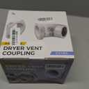 Magnetic Dryer Vent Kit for Tight Spaces - Self-Aligning Mag-Snap Connector, Heat Resistant & Flame Retardant ABS, Airtight Seal, Includes 4" x 2.6ft Flexible Duct & Clamps (Zinc White)