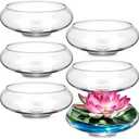 Baderke 6 Pcs Hydroponic Planter Lotus Flower Pot Planter Lotus Bowl Clear Glass Fish Bowl Vase for Planting Indoor Home Decor Water Lily Narcissus Planting Water Lily
