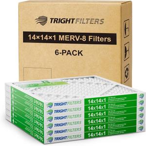 14x14x1 Air Filter 6 Pack, MERV 8 Filter Replacement
Dust & Allergy Defense, Durable Pleated Home HVAC AC Furnace Filters, Lightweight Compact Air Conditioner Filter Replacement