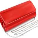 Silver Metallic Purse Flap Dazzling Small Clutch Bag Evening Bag With Detachable Chain