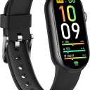 FITVII Slim Fitness Tracker AMOLED with Blood Oxygen, Blood Pressure, 24/7 Heart Rate and Sleep Tracking, IP68 Waterproof Activity Trackers and Smart Watches with Step Tracker, Pedometer for Women Men