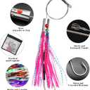 VIKETECH 10 6oz Stainless Deep Sea Fishing Trolling Lure for Marlin Tuna Mahi Mahi Wahoo Sailfish Dolphin Saltwater Offshore Big Game Trolling Lures Included Mesh Bag (Pink)