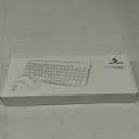 J JOYACCESS Wireless Keyboard and Mouse Combo with 7 Backlit Options,Quiet Light Up Keys,Type-C Rechargeable,Sleep Mode-2.4G Slient Portable Cordless Combo for Laptop/PC/Computer/Mac(White+Sliver)