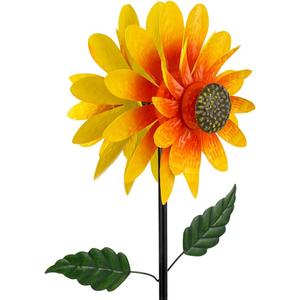 Viveta Sunflower Outdoor Wind Spinner, 4 Layers Metal Wind Spinners, Decorative Pinwheels for Yard Patio Lawn Garden