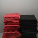 45 Pack Acoustic Foam Panels,1" x 12" x 12" Acoustic Wedge Studio Foam Sound Absorption Wall Panels (BLACK 22 pcs/RED 23 pcs)
