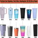 ALINK 12-Pack Reusable Hard Plastic Clear Straws, 10.5 inch Long Tumbler Straws for 16 OZ 20 OZ 30 OZ Stanley, YETI, Starbucks Tumblers with Cleaning Brush