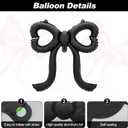 Leorate 10 Pcs Black Bow Balloons - Bow Theme Decorations for Girls Birthday, Bridal Shower, Baby Shower, Engagement, Bachelorette Party Supplies, Party Decoration