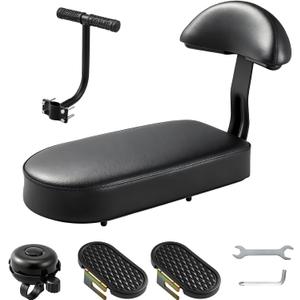 Zacro Kids Bike Seat Set, Comfort Bike Seat with Backrest, Wide Child Bicycle Rear Seat Cushion Back Safety Armrest Handrail Feet Pedals, Children Bicycle Back Seat for Over 5 Years Old