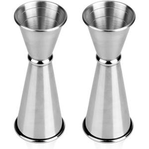 Double Jigger Cocktail Jiggers Barware Alcohol Measuring Tool,18/8 Stainless Steel,Home Bar Supply Tools Measuring Jigger Cocktail Professional Bartender,1oz/2oz (2Pcs)