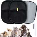 Pet Hair Removal Gloves, Electrostatic Pet Hair Grooming Gloves for Dog & Cat, Reusable for Carpet, Clothing,Furniture,Clothing, Couch,Bed,Curtain-2 PCS