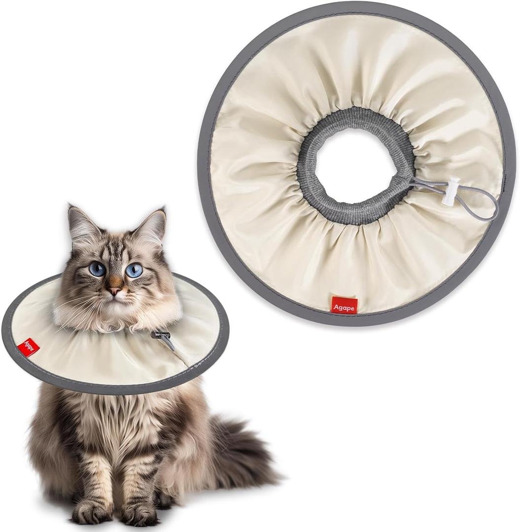 Agape Comfortable Cat Cone - Lightweight Soft Recovery Collar for Cats After Surgery - Protective E-Collar for Medium Cats - Stops Licking & Scratching for Wound Care