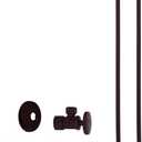 Westbrass A105KBN-12 5/8" x 3/8" OD x 20" Bullnose Riser Supply Line Kit with Round Handle Angle Supply Shut Off Valve for Faucet, Oil Rubbed Bronze, 1 Pack