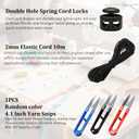 Black Elastic Cord 2mm Elastic String for Bracelets, Heavy Stretch Round String Elastic for Jewelry, Stretch Round String Elastic Cord for DIY Crafting Sewing