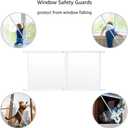 beeNbkks Pet Window Safety Guards, Clear Acrylic Safer Than Bars, Window Guards for Dogs Cats, Pressure Mounted Safety Pet Barrier with Metal Frame, Adjustable 32" to 62" Wide, 29" Tall, Indoor Use