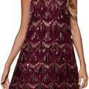 OYOANGLE Women's Sequin Sparkly Cocktail Party Dress Glitter Sleeveless Halter Mini Dress Outfits Clubwear, Medium