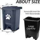 tebiete Dog Poop Trash Can Outdoors Pet Waste Station with Lid Dog Waste Disposal Container with Removable Inner Bin Bucket Hands-Free Pedal Garden Yard Home with Waste Bags, Grey