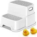 Toddler Step Stool,2 Step Stools for Kids with Anti-Slip Surface and Rubber Bottom, Kids Step Stool Poop Stool for Toilet Potty Training, Bathroom, Kitchen(Include 2 Ducks)
