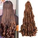 French Curly Braiding Hair 24 Inch 8 Packs - Pre Stretched Bouncy Braiding Hair- Loose Wavy Synthetic Hair Extensions For Black Women (24 inch 8 Packs, 30)