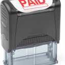 Self Inking Rubber Stamp, Refillable Red Ink Preinstalled - (9/16" x 1-1/2") (Paid)