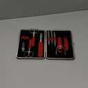 ZWILLING Beauty TWINOX 11-Piece Manicure and Pedicure Crocodile Pattern Cowhide Leather Case with Zip Closure, Nail Care Kit, Premium Travel Nail Set, Matte, Red