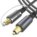 Warrky Optical Audio Cable, 10ft / 3m Optical Cable for Soundbar [Nylon Braided, Slim Metal Case, Gold-Plated Plug], Fiber Optic Audio Cord Compatible with Samsung, Vizio, LG, Bose, Sony, Sonos