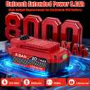 Upgrade 8.0Ah Replacement for Craftsman 20V Battery V20 Lithium ion Batteries Compatible with Craftsman 20 Volt Cordless Power Tools CMCB205 CMCB204 CMCB206 CMCB202 CMCB201B0GGGVH6WNB0GGGVH6WN,2Pack