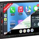 [DSP Inside] Wireless Double Din Car Stereo, Wireless Apple Carplay Android Auto, 7 Inch Touchscreen Radio with 240W Enhanced DSP Sound, FM/AM/Bluetooth Handsfree, HD Waterproof Backup Camera