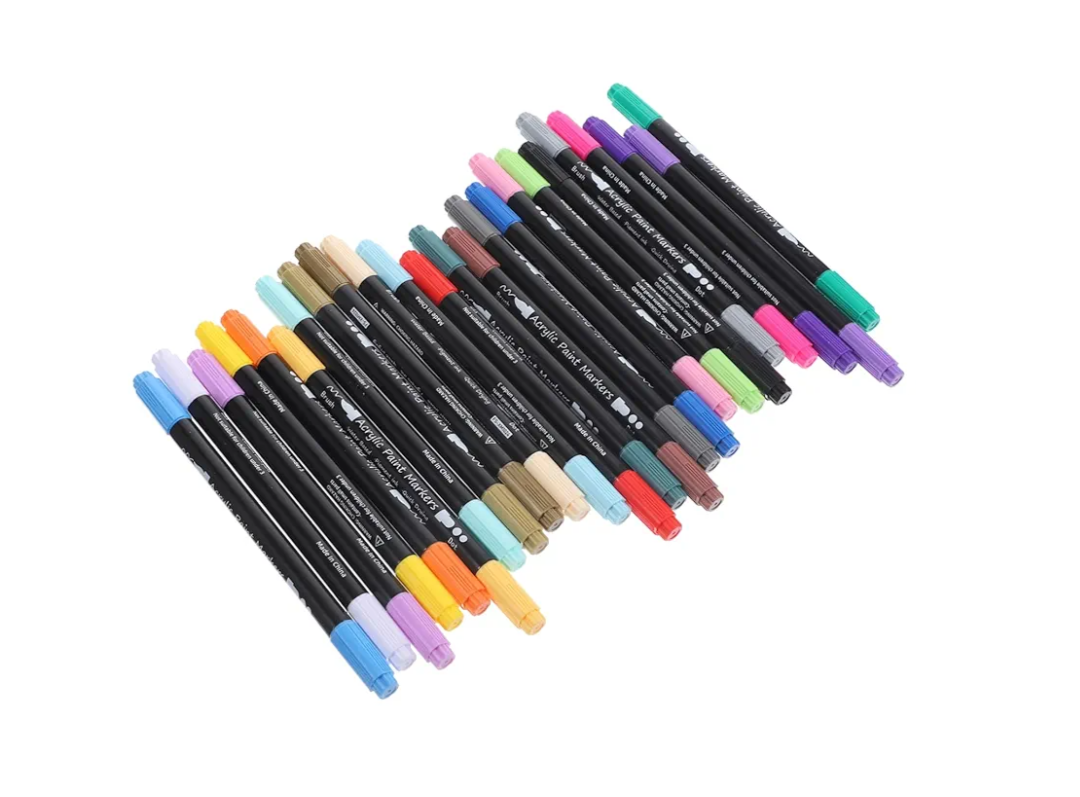 DOITOOL Dual Tip Acrylic Paint Pens Set for Wood and Canvas Art Color Markers for Adults and Teens for Diy Crafts and Creative Projects