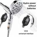 Shower Thermometer,Water-Powered Shower Head LED Temperature Display,Instant Read Digital Bath Thermometer
