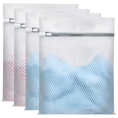 Mesh Laundry Bags for Delicates (11.8”×9.84”) with Zippers Protects Clothes from Damage Breathable Honeycomb Mesh Washer & Dryer Safe bags - Ideal for Bras Lingerie & Socks