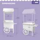 Ilyapa Candy Cart for Party with Wheels for Events - 5'6 Ft Tall, 2'11 Ft Long Wooden Dessert Cart for Candy Display, Treats, and Ice Cream for Events