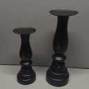 Black Pillar Candle Holders Set of 2, Decorative Candlestick Candle Holders Stand, Decorations Home Décor Gifts for Bedroom Livingroom Wedding