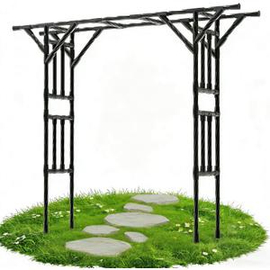 Garden Arch Trellis 106.3"L*106.3"H Sturdy & Rustproof Large Flat Top Arbor, 106*106*20inch-25MM