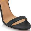 LEHOOR Women Slingback Stiletto Heels Dress Sandals Backless Strappy Heeled Sandal Open Round Toe Formal Sandals 4 Inch High Heel Elastic Ankle Strap Classy Evening Sandals for Wedding Party, Size 5.5M