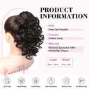 REECHO 12" Ponytail Extension, Classic Loose Curly Wavy Claw Clip Pony tails Hair Extensions Hairpieces for Women - Dark Brown