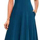 GRACE KARIN Womens 2025 Trendy Casual Tank Dresses Square Neck Sleeveless A Line Midi Sundress with Pockets, Small