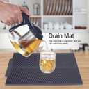 Aramox Silicone Dish Drying Mat, 15x10 Inch, Heat-Resistant, Multi-Use for Kitchen Counter, Flexible, Gray
