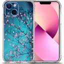 Case for iPhone 13 Pro Max, Plum Blossom Flower Drop Protection Shockproof Case TPU Full Body Protective Scratch-Resistant Cover for iPhone 13 Pro Max